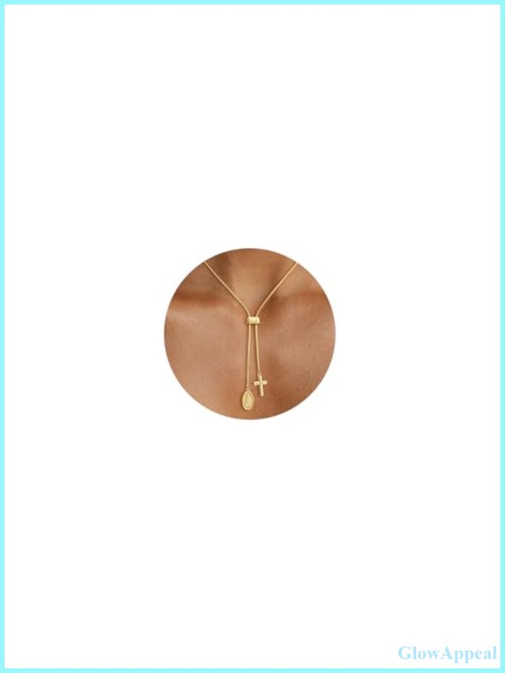 14k Gold Plated Y Necklace Lariat Cross Pendant Women